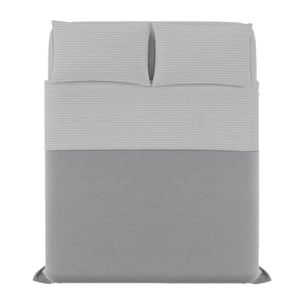 COMPLETO LETTO SATIN STRIPES RASO DI POLIESTERE MADE IN ITALY- MATRIMONIALE GRIGIO