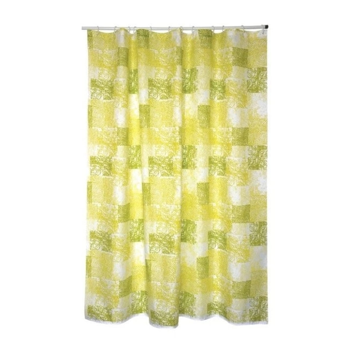 Rideau de douche Polyester JAVA CADIX 180x200cm QUALITE PREMIUM Vert - Anneaux inclus MSV