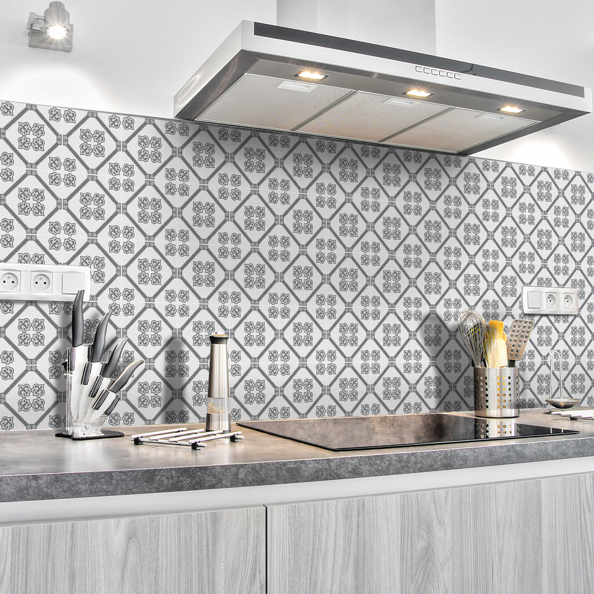 Stickers muraux - Sticker Mural Carrelage adhésif Cuisine Salle de Bain - 60 STICKERS CARRELAGES AZULEJOS EDMUNDO