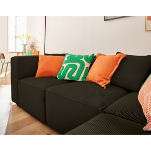 Arty - canapé modulable d'angle droit 5 places - en tissu mailles 3D - Vert