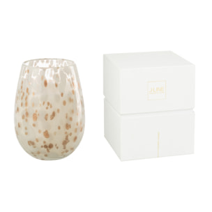 J-Line bougie parfumée Mia - Osmanthus & Suede - verre - blanc/mix - medium - 120H