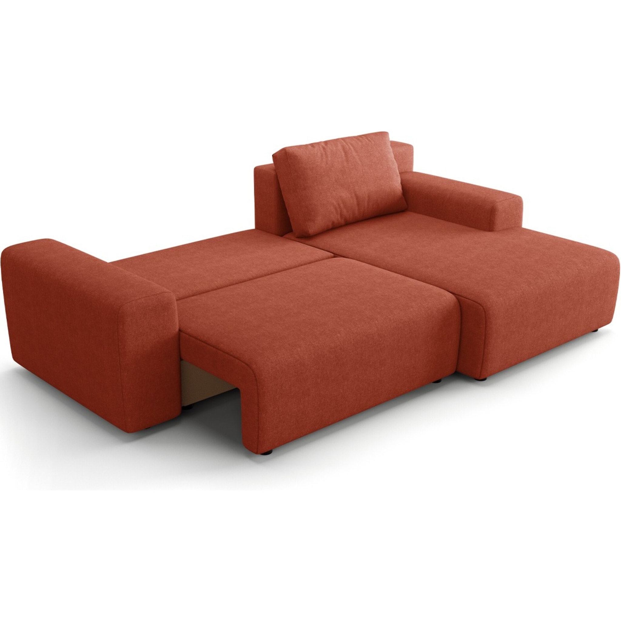 Canapé d'angle réversible convertible 5 places en tissu chenille - LUNO