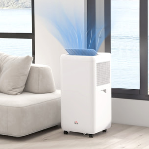 Aire Acondicionado Portátil 12000 BTU, Climatizador Portátil 5 en 1 Enfriamiento, Deshumidificador, Ventilador, Temporizador 24H, Control Remoto, para 35 m², Blanco