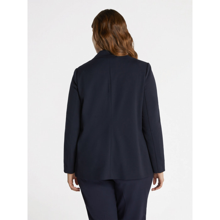 Fiorella Rubino - Blazer con bottoni gioiello - Blu