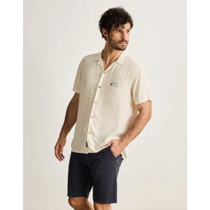 Camisa Manga Corta Beige - Charlie