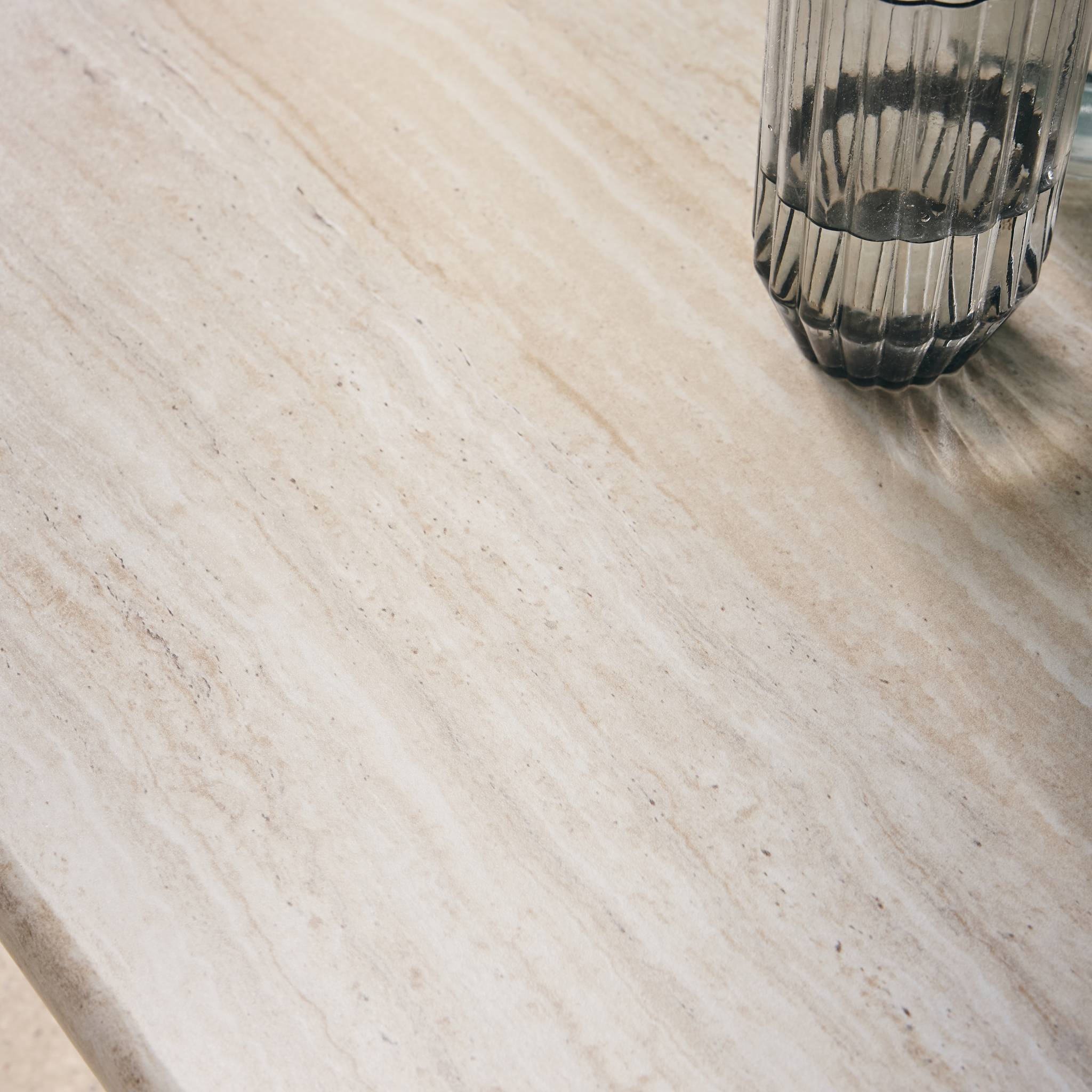 Table basse rectangulaire MDF effet travertin