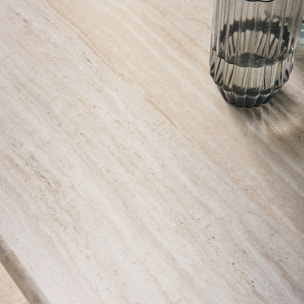 Table basse rectangulaire MDF effet travertin