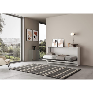 Cama abatible individual horizontal Kando Fresno Blanco