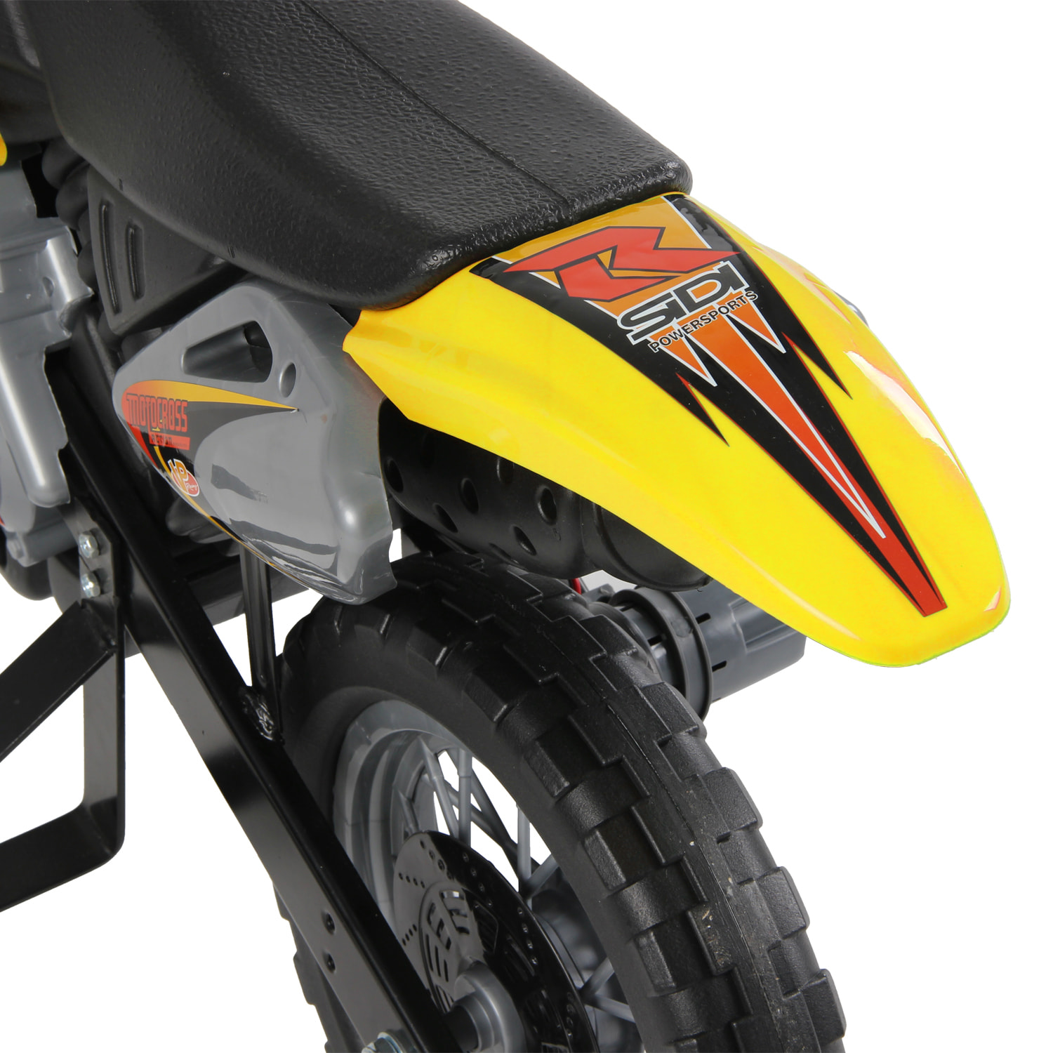 Moto Cross électrique enfant 3 à 6 ans 6 V phares klaxon musiques 102 x 53 x 66 cm jaune et noir