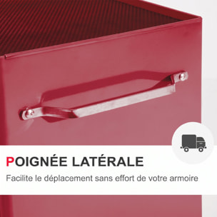 Servante d'atelier 5 tiroirs verrouillables 2 clés tôle d'acier rouge