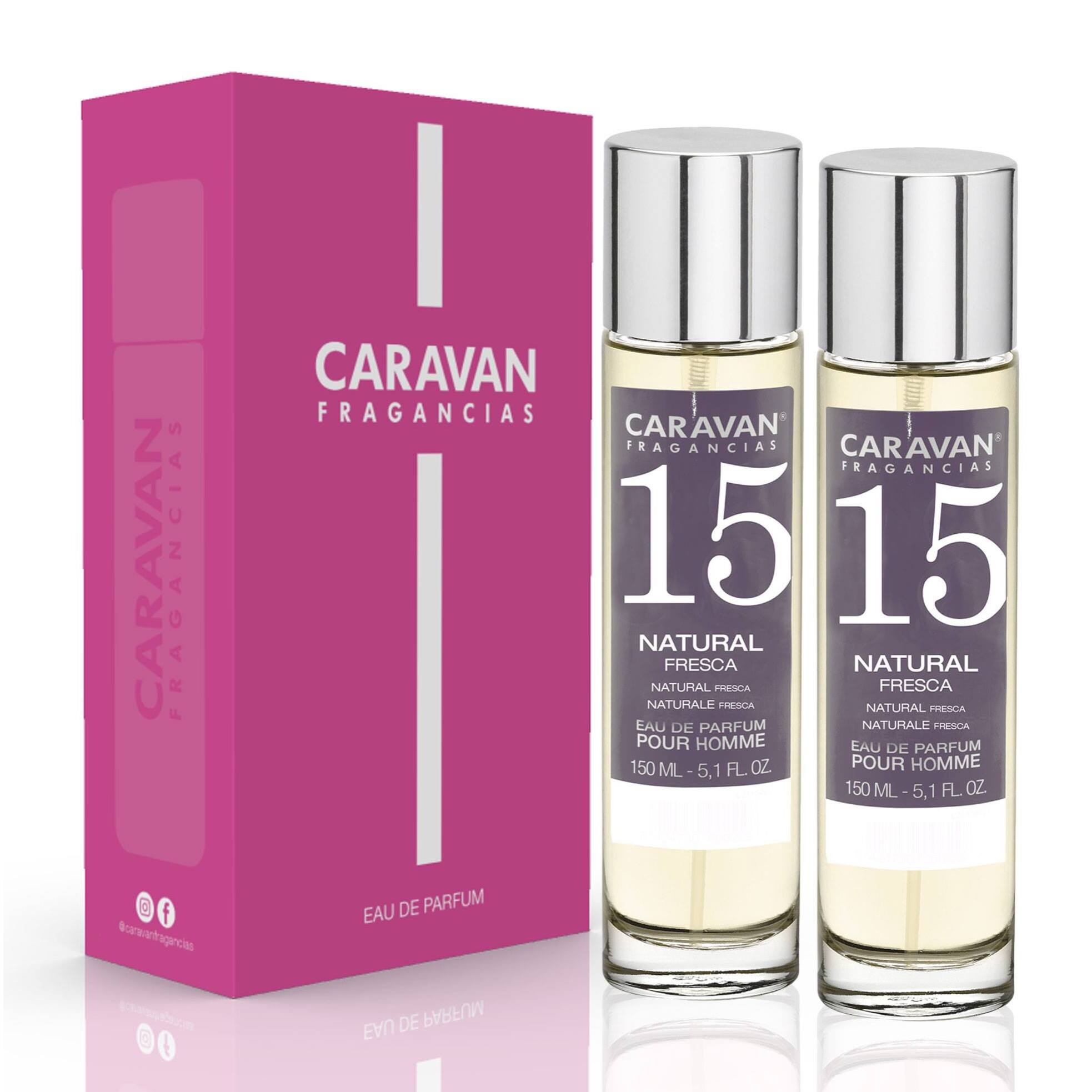 Caravan fragancias - caja de regalo con 2 perfumes nº15 de 150 ml, para hombre