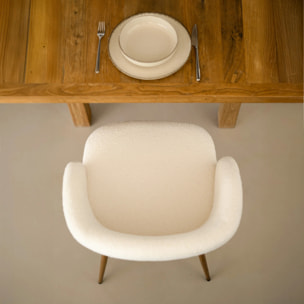 Lot de 2 chaises en tissu bouclé beige - Swan