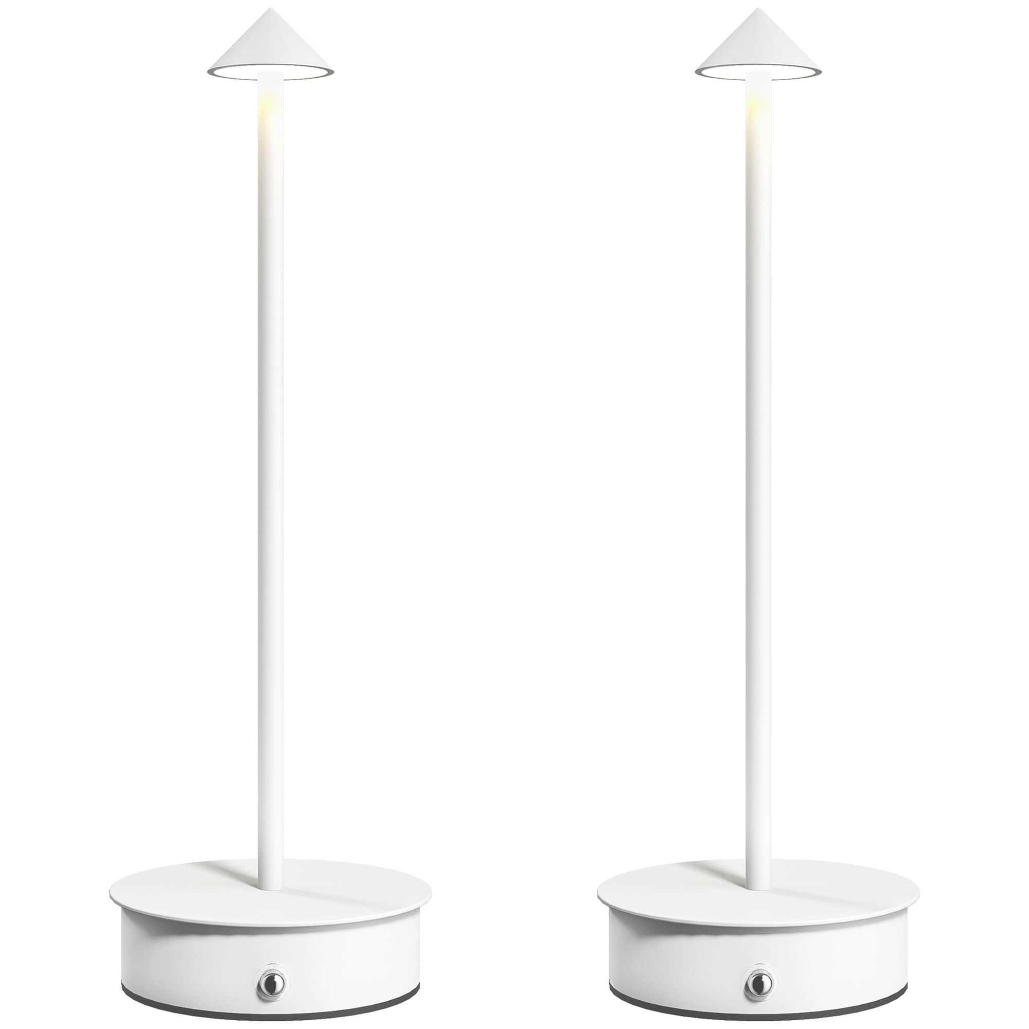 Juego de 2 Lámparas de Mesa Recargables por USB, Lámparas de Mesita de Noche Regulables con Control Táctil, 3000K/4500K/6000K, Luz LED Incluida, para Dormitorio, Salón u Oficina, Blanco