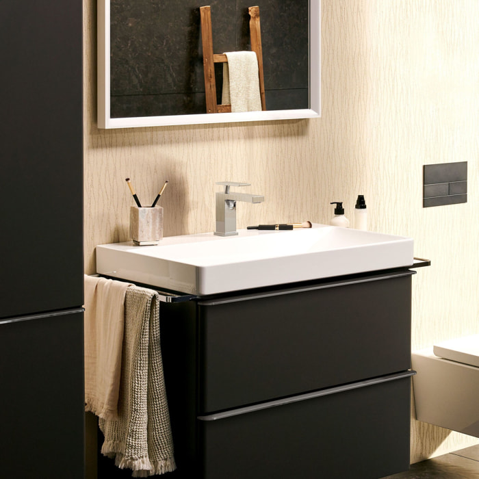 Mitigeur lavabo Tecturis E 80 Ecosmart+ avec vidage métallique, Chromé