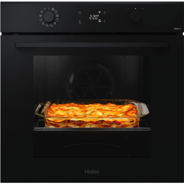 Four encastrable HAIER ID2P5B5EYTB - Pyrolyse - Hydrolyse - Chaleur pulsée - Porte froide - Rails télescopiques
