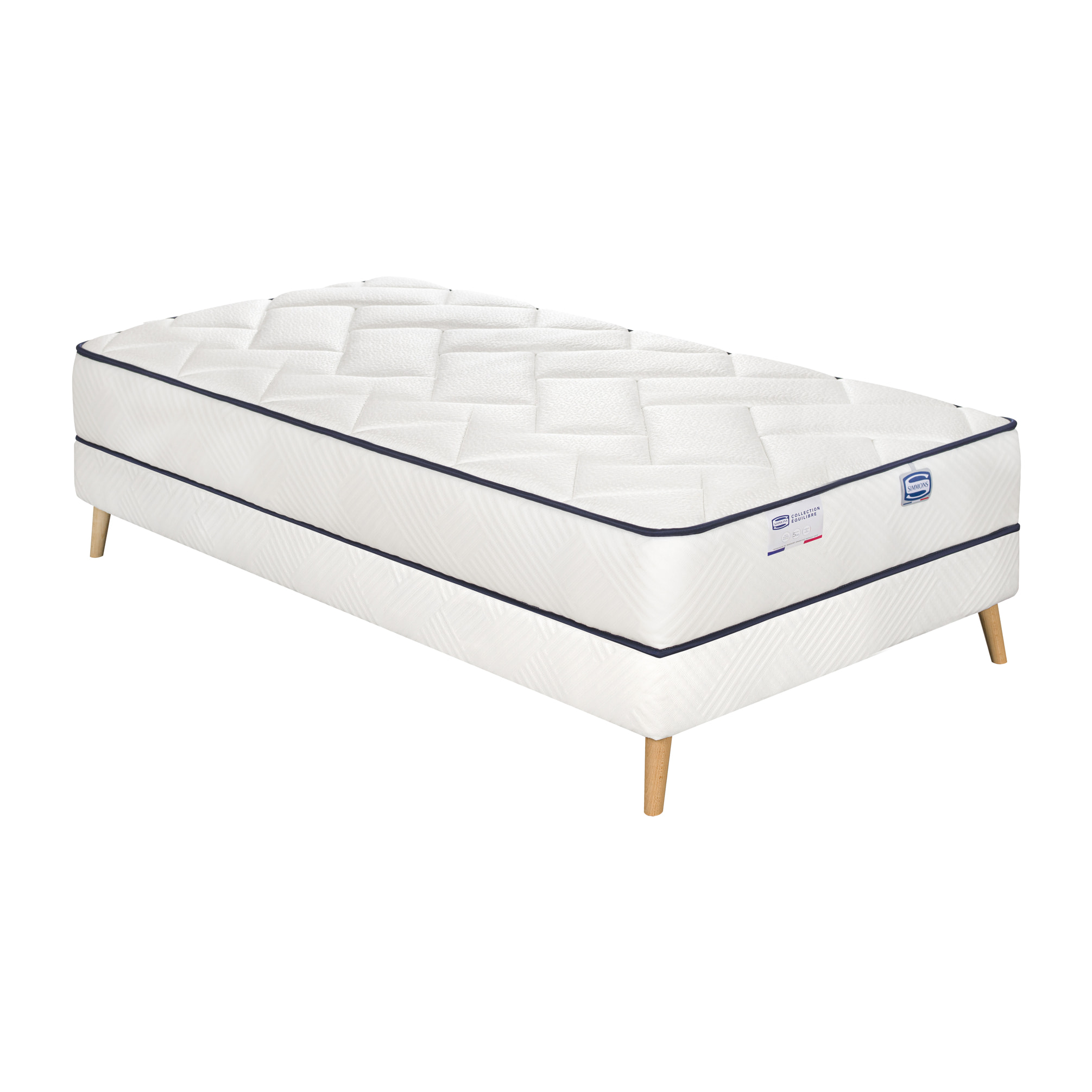 Ensemble L'EVIDENT, matelas ressorts ensachés , ferme, H23 + sommier