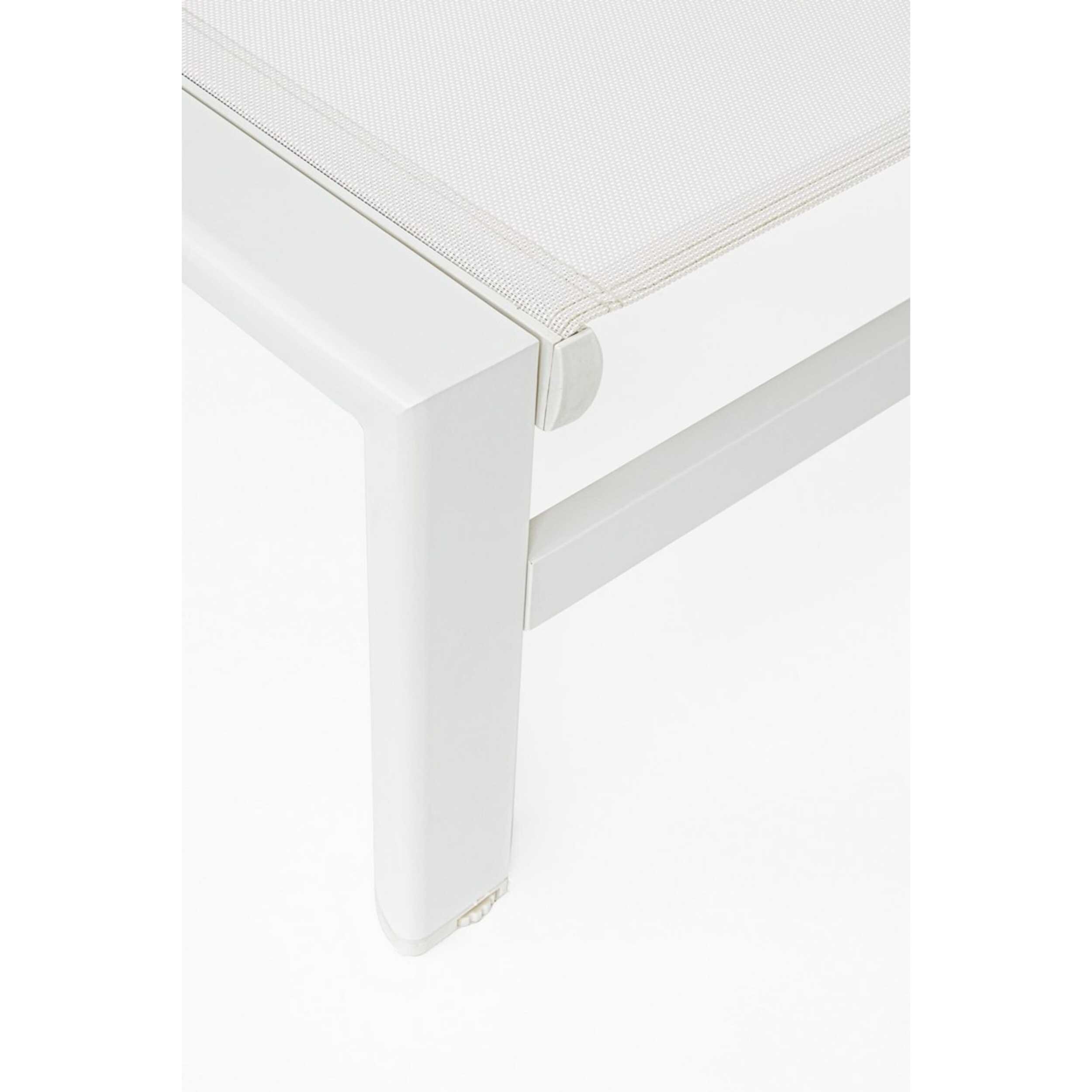 Lettino da giardino SKIPPER NEW con ruote, struttura in alluminio bianco e textilene