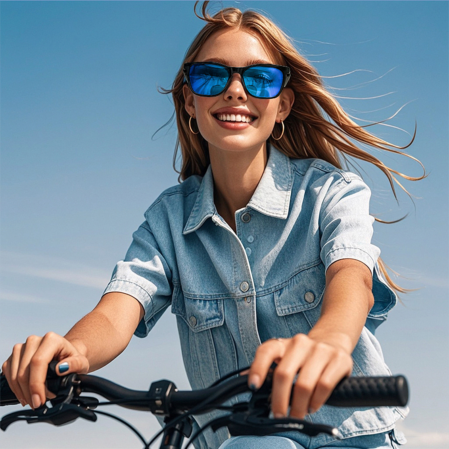 Occhiali intelligenti GS05, chiamata bluetooth, assistente vocale, controllo remoto della fotocamera, occhiali da sole magnetici.