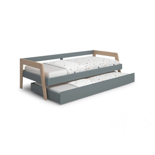 Cama doble juvenil Misty Haze Verde Salvia - Oak Soft