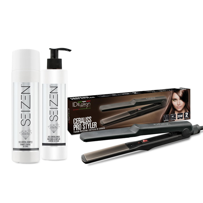 Duo Shampoo E Maschera Diamond Con Piastra Ceraliss Prostyler In Regalo