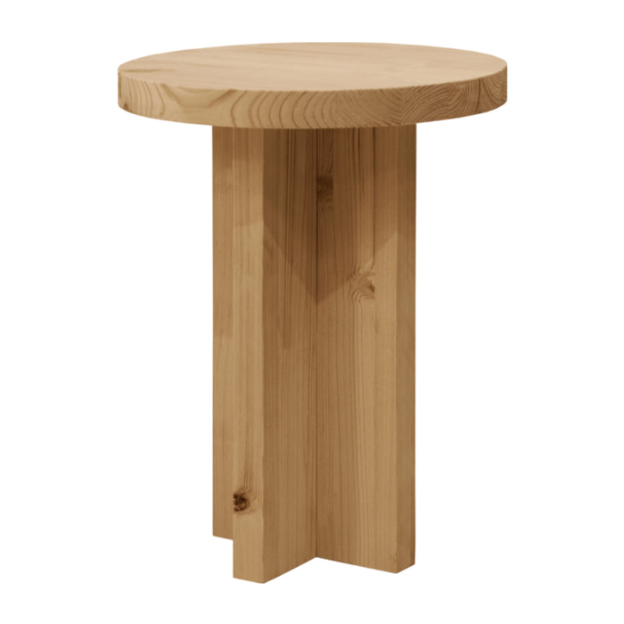 Table de chevet en bois massif ton chêne moyen 45x35cm Hauteur: 45 Longueur: 35 Largeur: 35