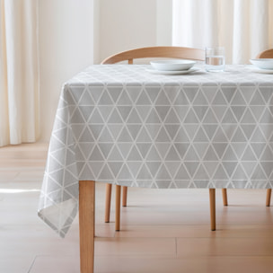 Nappe imprimée anti-tâches AGNES GRIS