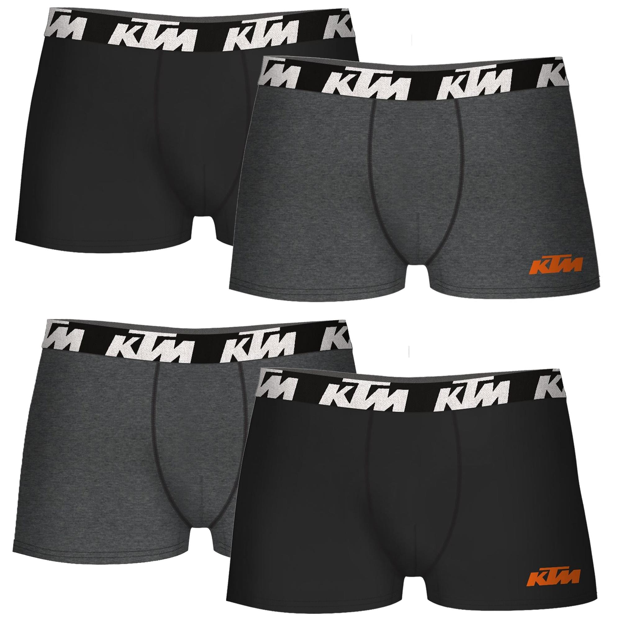 Set de 4 calzoncillos bóxer ktm negro y gris oscuro