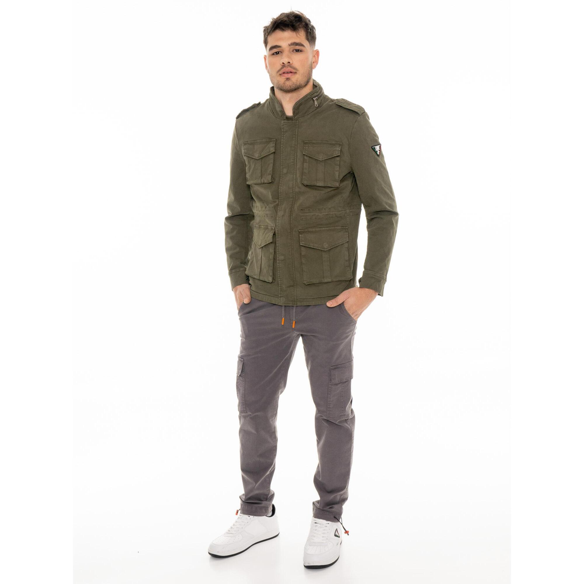 Chaqueta de hombre Leone Old Wash de corte militar