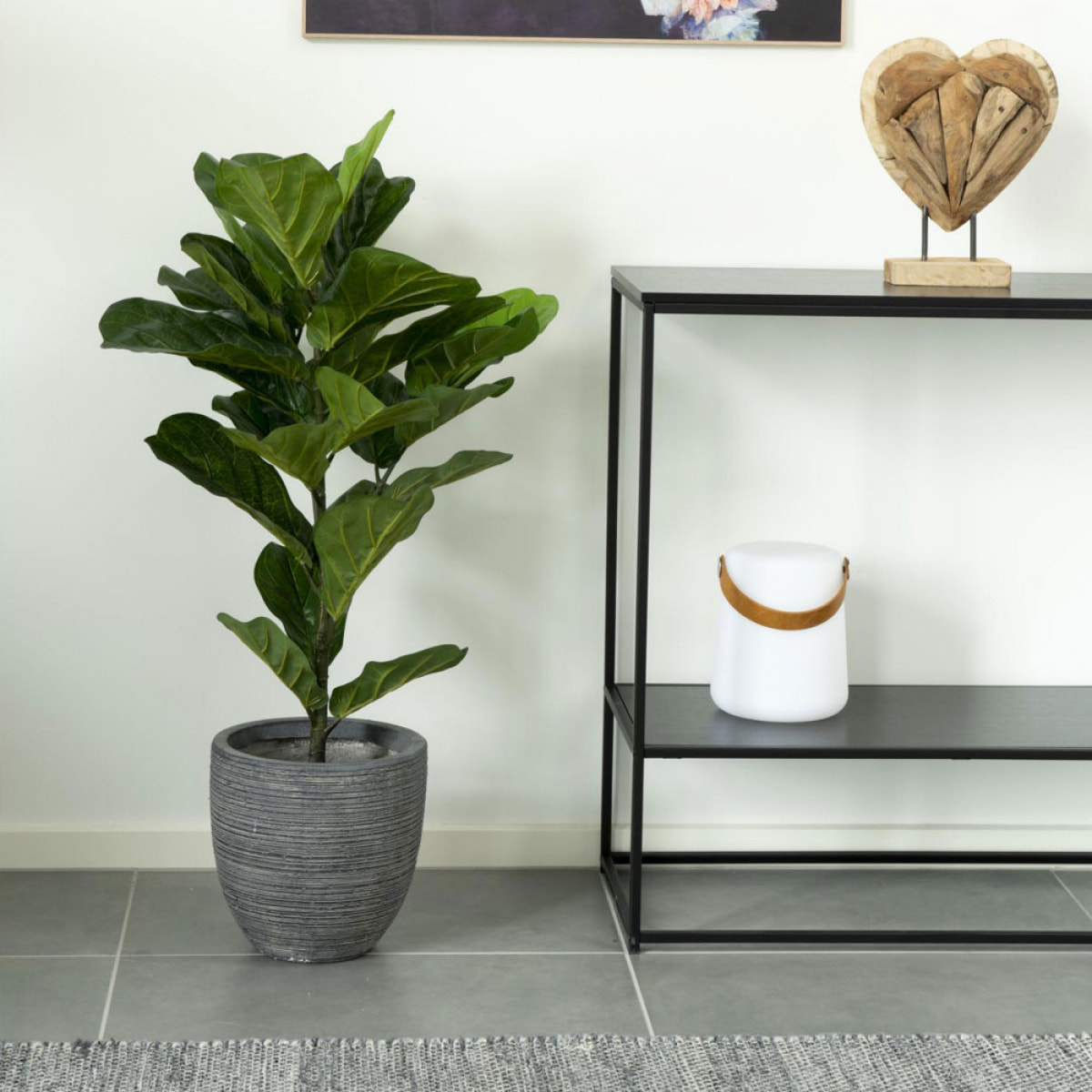 Fiddle Leaf Tree - Plante artificielle H100 cm : Couleur - Vert.