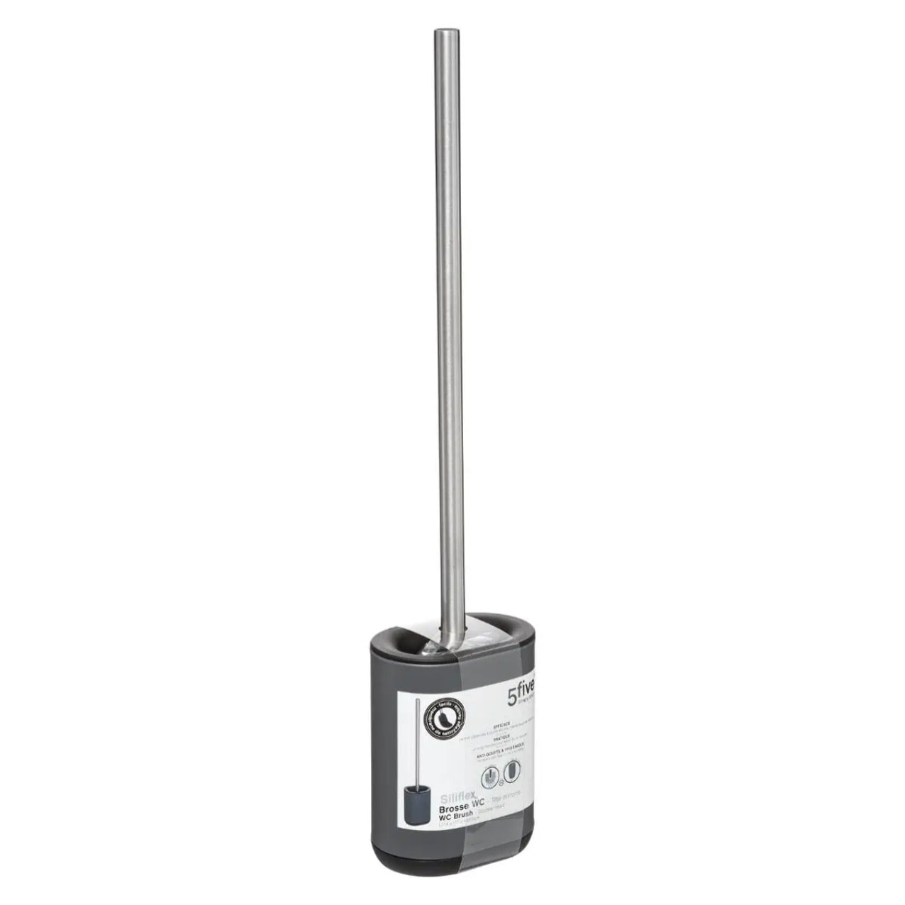 Brosse WC métal "Siliflex" gris
