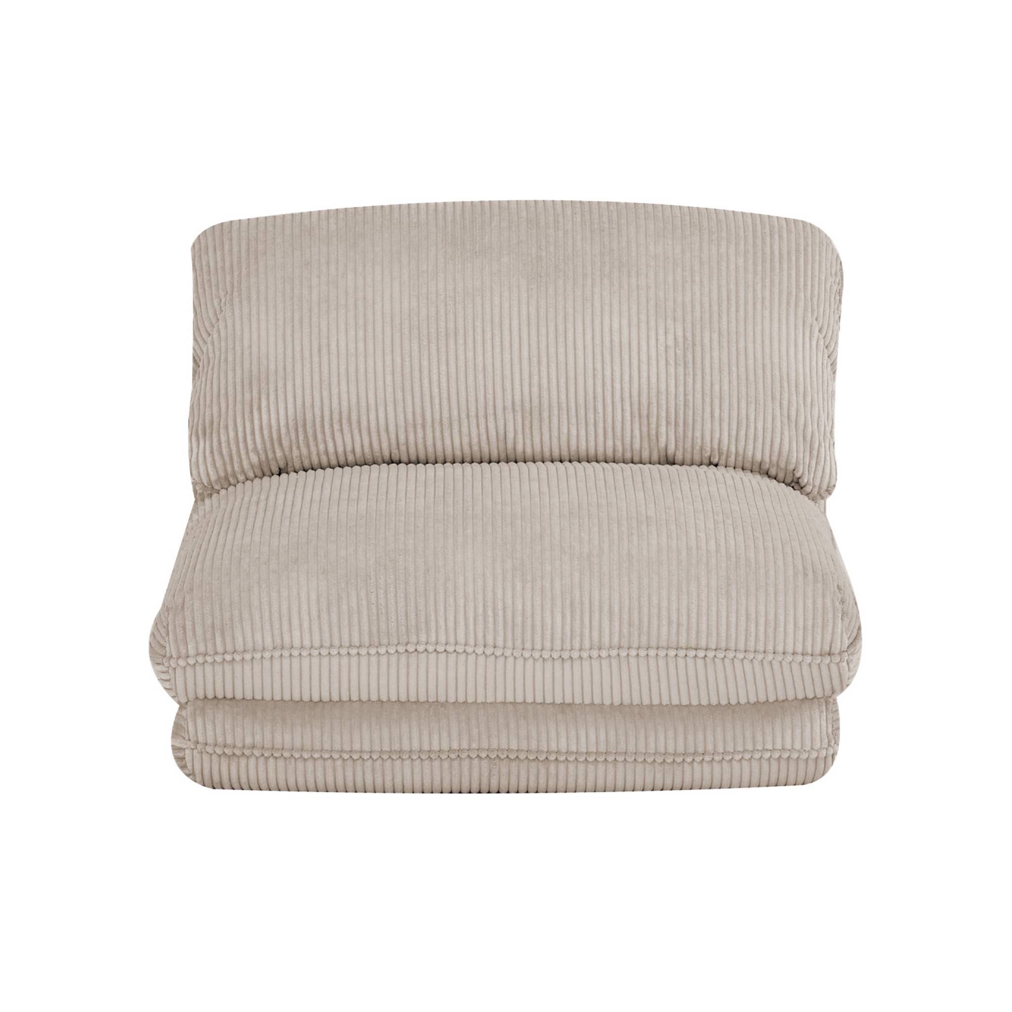 Chauffeuse matelas greige convertible velours côtelé grosse côte 1 place Cosy
