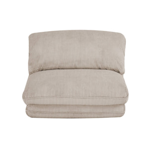 Chauffeuse matelas greige convertible velours côtelé grosse côte 1 place Cosy