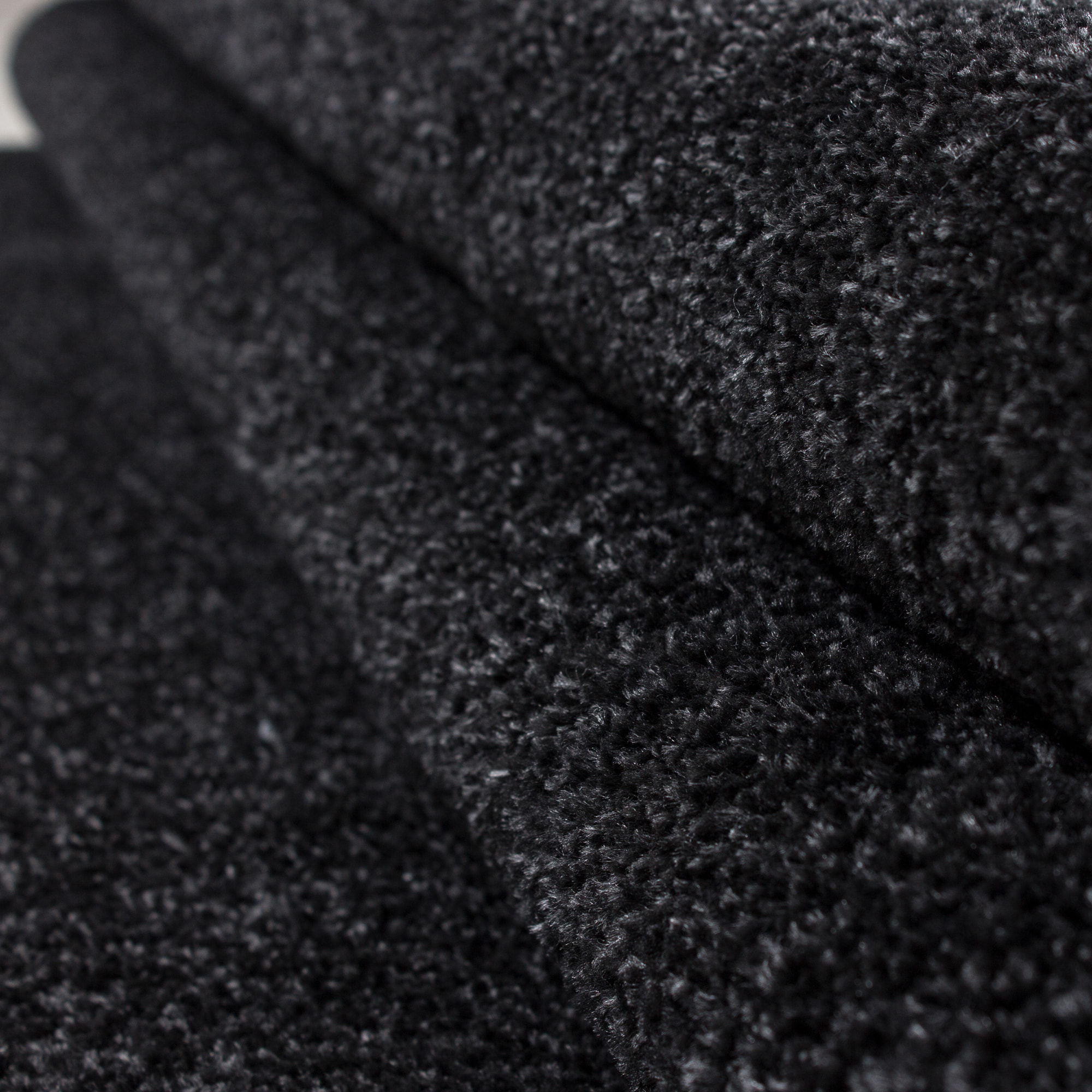 CALIFORNIE - Tapis rond uni à poils courts Anthracite