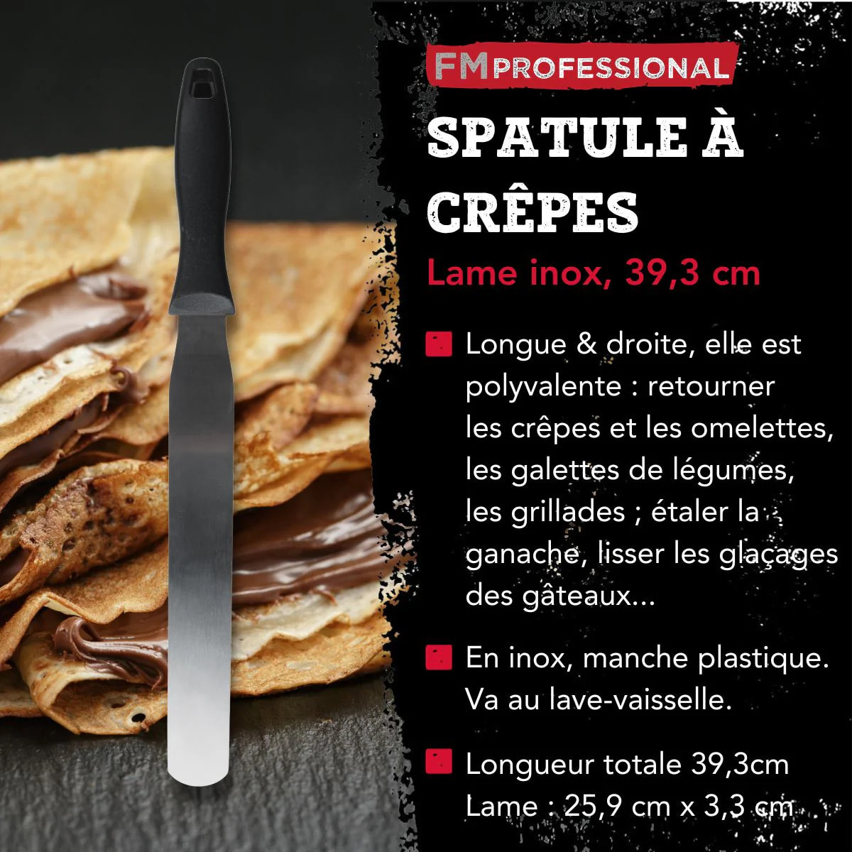 Spatule à crêpes inox 25,9 cm FM Professional Pâtisserie