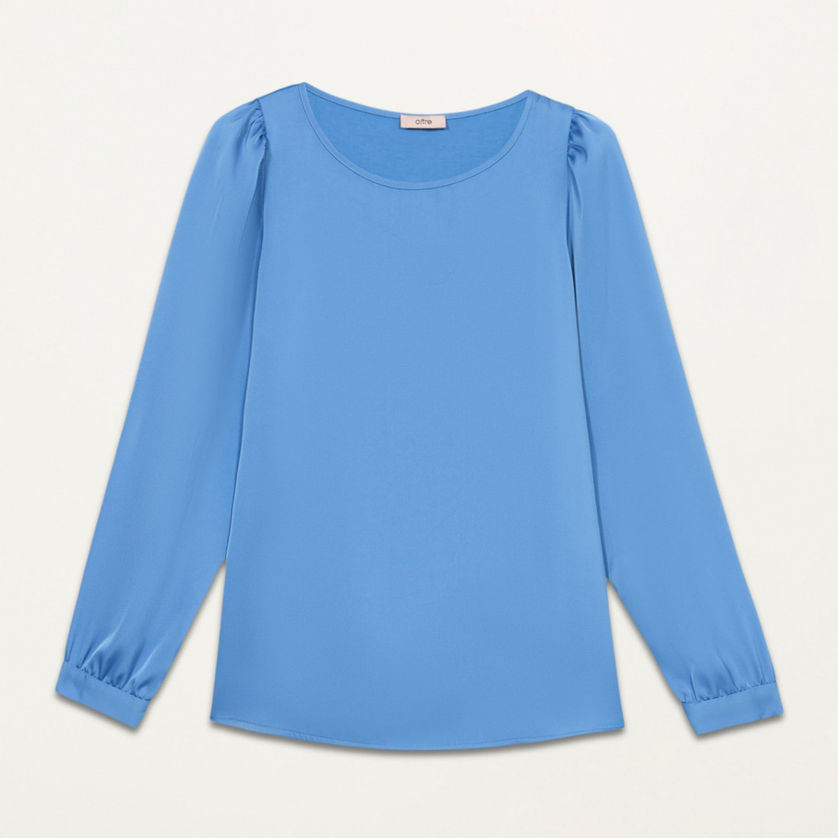 Oltre - Blusa bimaterica maniche lunghe - Azzurro