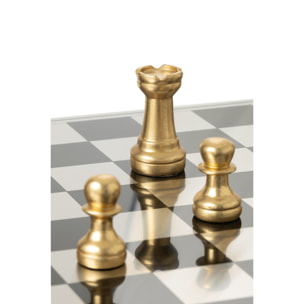 J-Line décoration Pièce D'échecs Renne - polyrésine - or/blanc