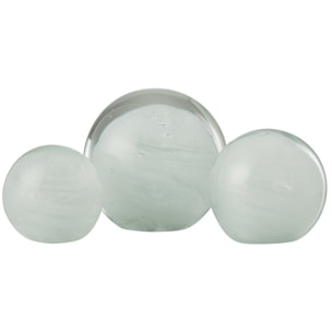 J-Line presse-papier Twister Rond - verre - blanc - large