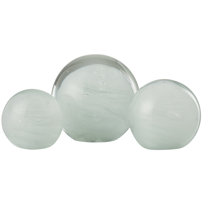 J-Line presse-papier Twister Rond - verre - blanc - large