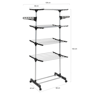 Séchoir Néo noir 4 niveaux - 24m d'étendage