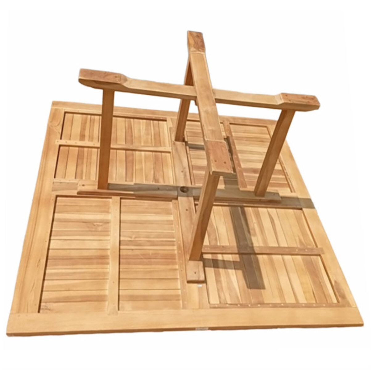 Table de jardin carrée 150 x 150 cm en bois de teck massif - TECKIA
