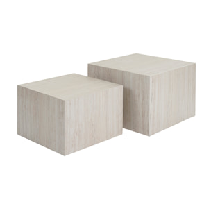 Tables basses gigognes design effet travertin (lot de 2) CALLA