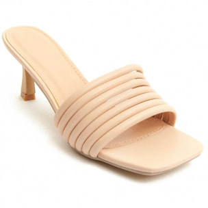 Sandalia de tacón - Beige - Altura: 7 cm