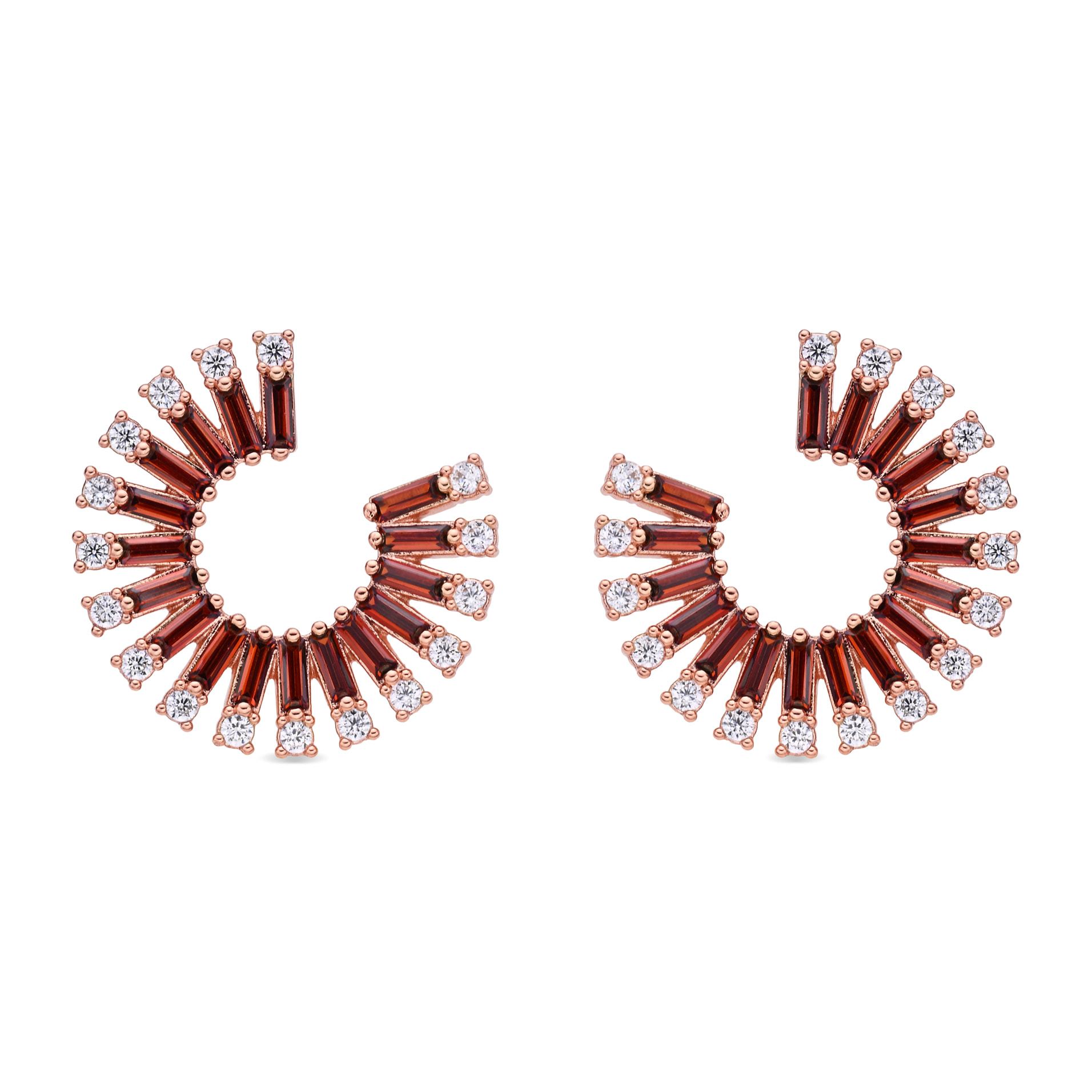 Pendientes Umres acabado oro rosa 18k