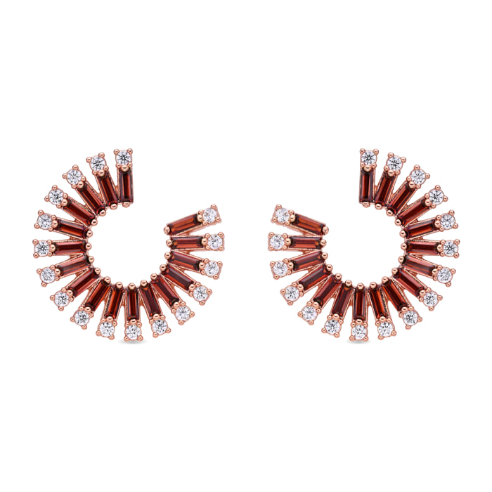 Pendientes Umres acabado oro rosa 18k