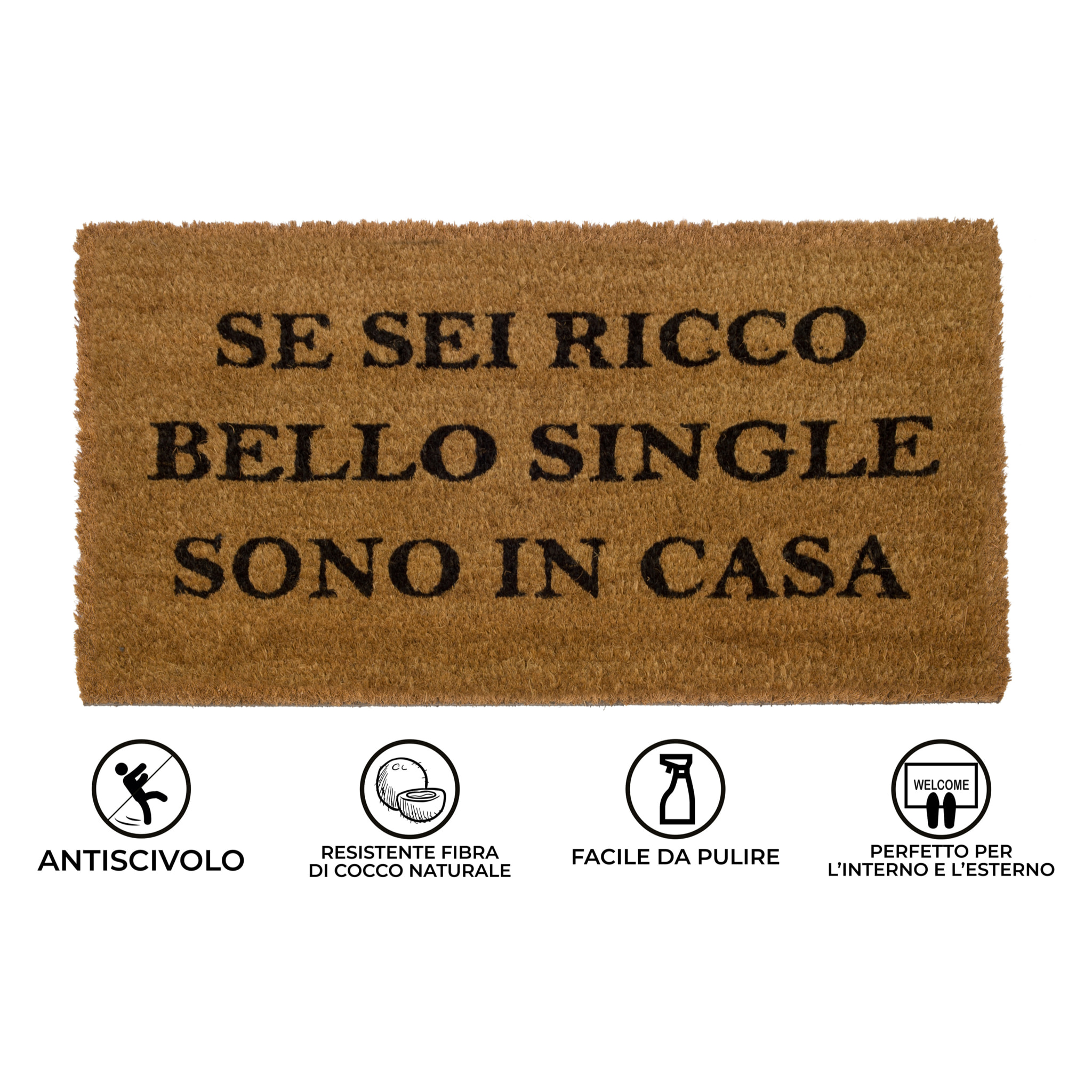 Zerbino Ingresso Casa Antiscivolo In Cocco Ricco E Single