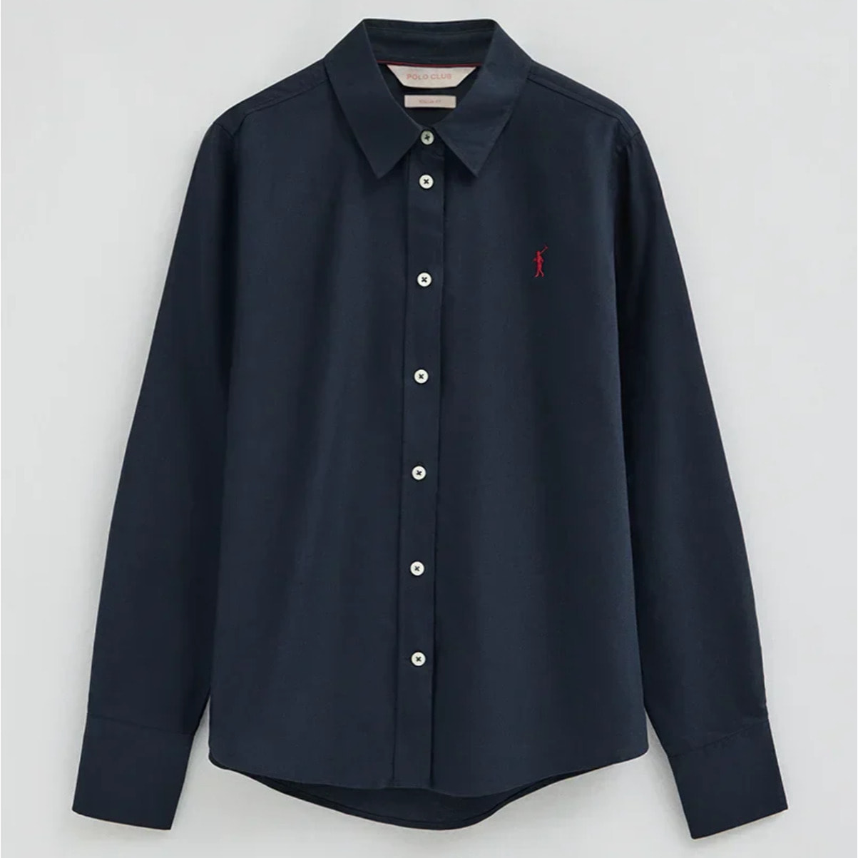 Camisa oxford azul marino de corte regular con bordado Rigby Go