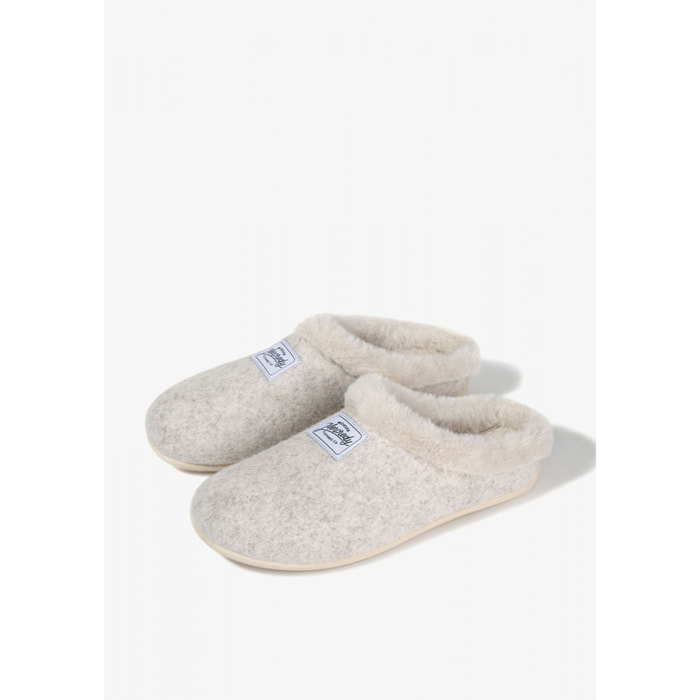 Zapatillas de Casa Mercredy Slipper Fur Beige D.Franklin