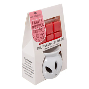 Brûle-parfum et cire fruits rouges 30g
