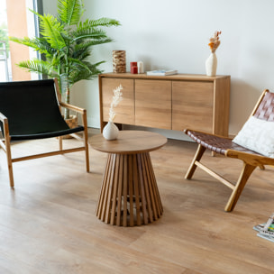 Table d'appoint ronde bois clair en bois d'acacia D50 cm - Képès