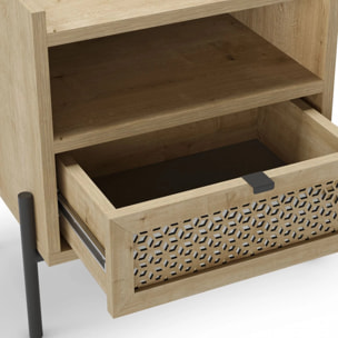 Mesita de noche Koivu Roble Negro